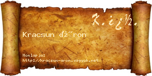 Kracsun Áron névjegykártya